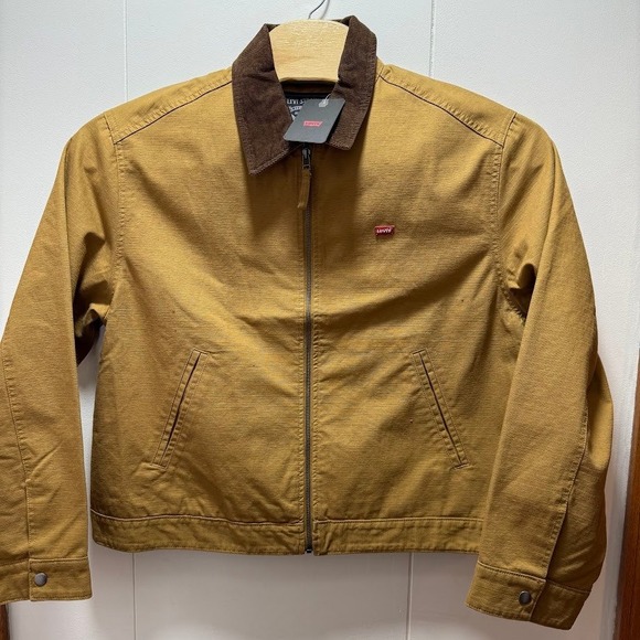 Levi Strauss & Co. Other - Levi Mens Workwear Jacket Tan Corduroy Collar Full‎ Zip Size Medium NEW WITH TAG